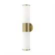 Beaumont Lane 2-Light Metal/Glass Vanity ADA Sconce in Antique Brass