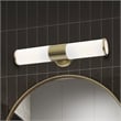 Beaumont Lane 2-Light Metal/Glass Vanity ADA Sconce in Antique Brass