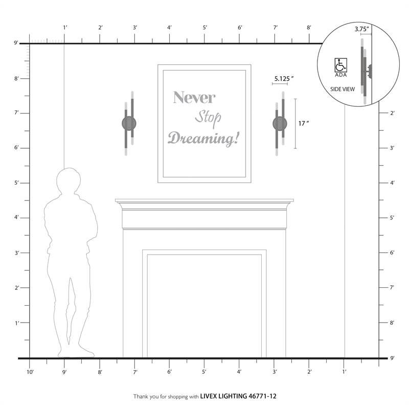 Beaumont Lane Modern 4-Light Metal ADA Wall Sconce in Satin Brass