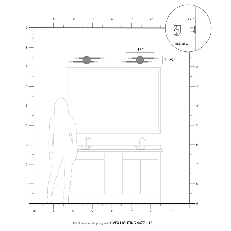 Beaumont Lane Modern 4-Light Metal ADA Wall Sconce in Satin Brass