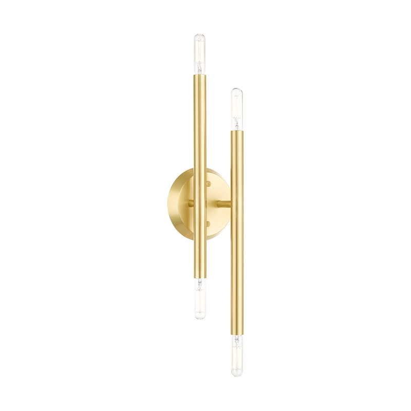 Beaumont Lane Modern 4-Light Metal ADA Wall Sconce in Satin Brass