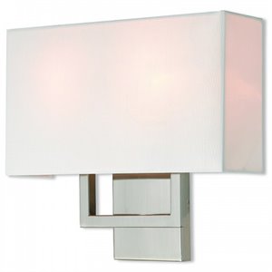 Beaumont Lane 13&quot 2-Light Metal & Fabric Wall Sconce in Brushed Nickel