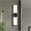 Beaumont Lane Contemporary 2-Light Metal/Glass Vanity ADA Sconce in Black