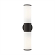 Beaumont Lane Contemporary 2-Light Metal/Glass Vanity ADA Sconce in Black