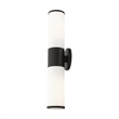 Beaumont Lane Contemporary 2-Light Metal/Glass Vanity ADA Sconce in Black