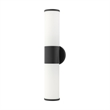 Beaumont Lane Contemporary 2-Light Metal/Glass Vanity ADA Sconce in Black