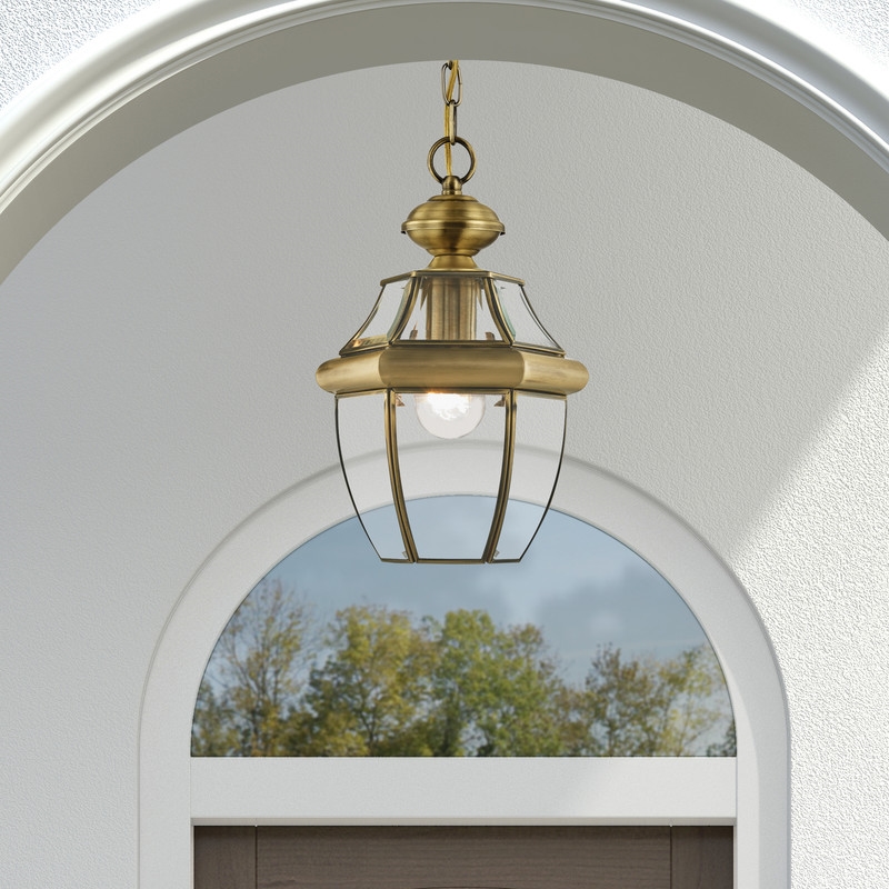 Beaumont Lane Contemporary 1 Light Antique Brass Outdoor Lantern