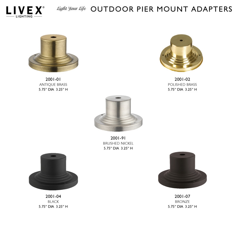 Beaumont Lane Contemporary Brushed Nickel Outdoor Pier Mount Adapter