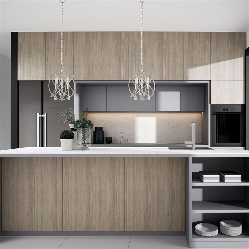 Beaumont Lane Transitional 3-Light Metal Chandelier in Brushed Nickel