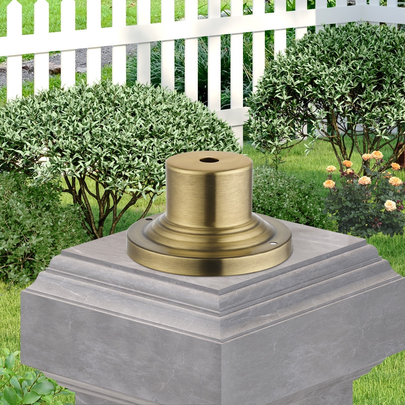 Beaumont Lane Contemporary Antique Brass Outdoor Pier Mount Adapter