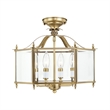 Beaumont Lane Contemporary 4 Light Antique Brass Chain Hang/Ceiling Mount