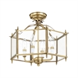 Beaumont Lane Contemporary 4 Light Antique Brass Chain Hang/Ceiling Mount