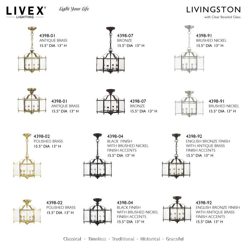 Beaumont Lane Contemporary 4 Light Antique Brass Chain Hang/Ceiling Mount