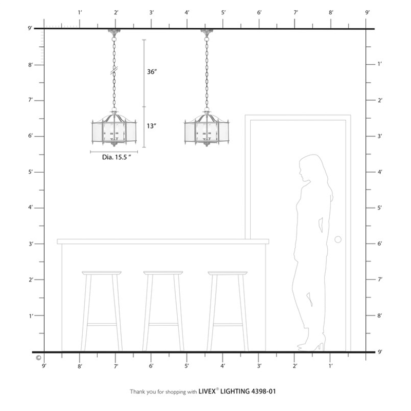 Beaumont Lane Contemporary 4 Light Antique Brass Chain Hang/Ceiling Mount