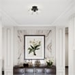 Beaumont Lane Transitional 3-Light Metal & Glass Flush Mount in Black
