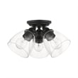 Beaumont Lane Transitional 3-Light Metal & Glass Flush Mount in Black