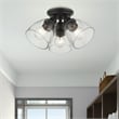Beaumont Lane Transitional 3-Light Metal & Glass Flush Mount in Black