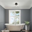 Beaumont Lane Transitional 3-Light Metal & Glass Flush Mount in Black