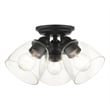 Beaumont Lane Transitional 3-Light Metal & Glass Flush Mount in Black