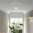 Beaumont Lane Transitional 1-Light Metal & Glass Flush Mount in Brushed Nickel