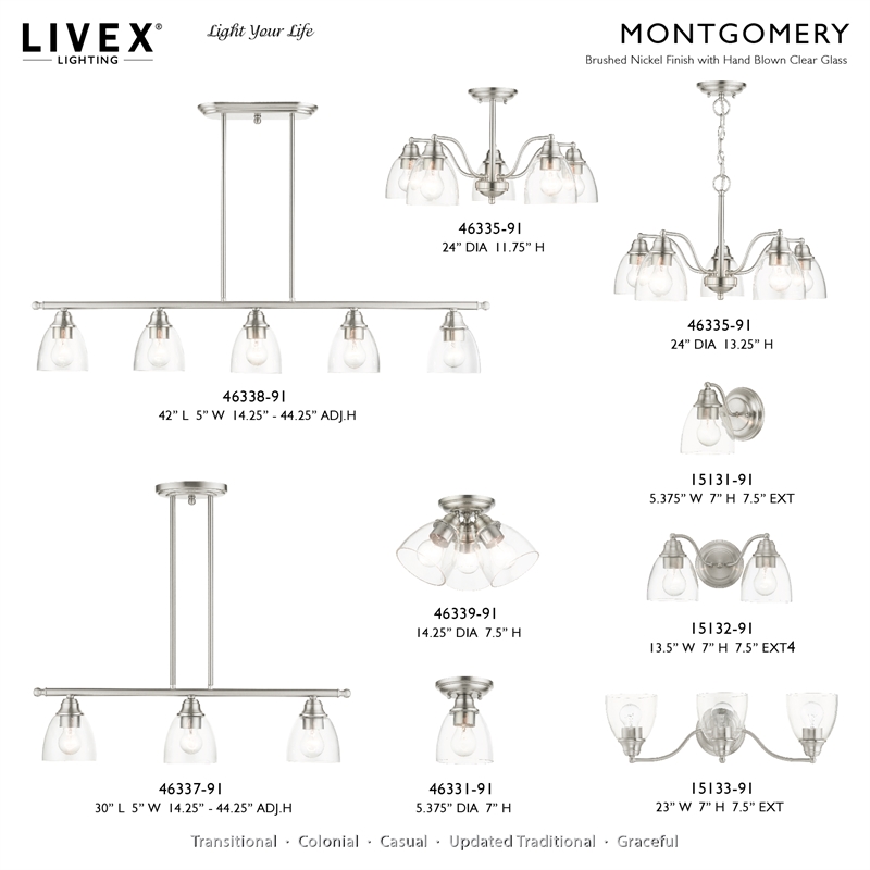 Beaumont Lane Transitional 1-Light Metal & Glass Flush Mount in Brushed Nickel