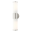 Beaumont Lane 2-Light Metal/Glass Vanity ADA Sconce in Brushed Nickel