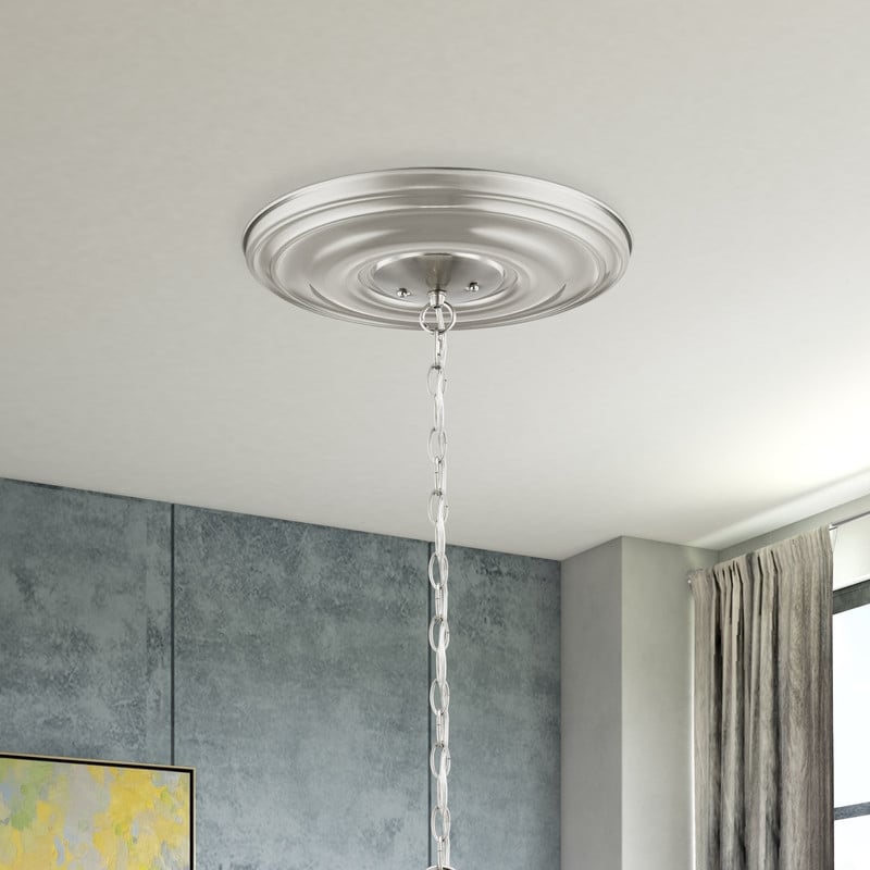 Beaumont Lane Contemporary Steel Brushed Nickel Ceiling Medallion