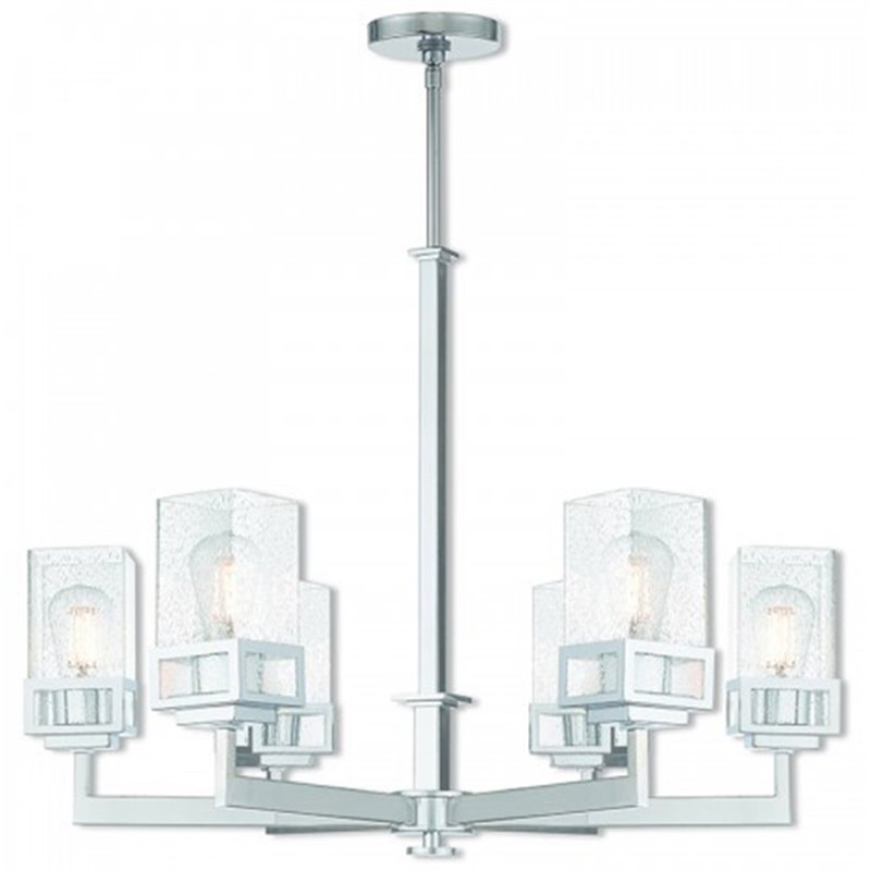Beaumont Lane Contemporary 6 Light Chandelier in Polished Chrome