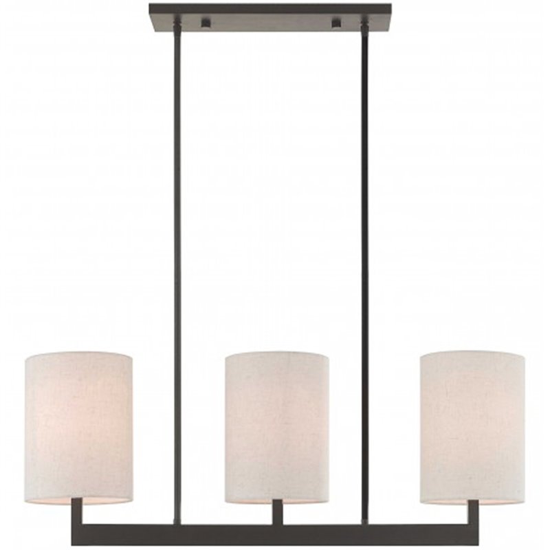 Beaumont Lane Contemporary 3 Light Linear Chandelier in Bronze
