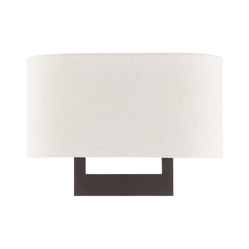 Beaumont Lane Contemporary 2-Light Metal & Fabric Wall Sconce in Bronze
