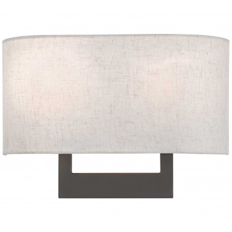Beaumont Lane Contemporary 2-Light Metal & Fabric Wall Sconce in Bronze