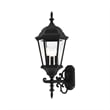 Beaumont Lane Traditional 3-Light Metal Outdoor Wall Lantern in Textured Black