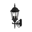 Beaumont Lane Traditional 3-Light Metal Outdoor Wall Lantern in Textured Black