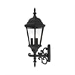 Beaumont Lane Traditional 3-Light Metal Outdoor Wall Lantern in Textured Black