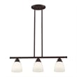 Beaumont Lane Contemporary 3-Light Metal Linear Chandelier in Bronze