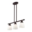 Beaumont Lane Contemporary 3-Light Metal Linear Chandelier in Bronze