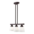 Beaumont Lane Contemporary 3-Light Metal Linear Chandelier in Bronze