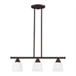 Beaumont Lane Contemporary 3-Light Metal Linear Chandelier in Bronze