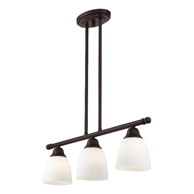 Beaumont Lane Contemporary 3-Light Metal Linear Chandelier in Bronze