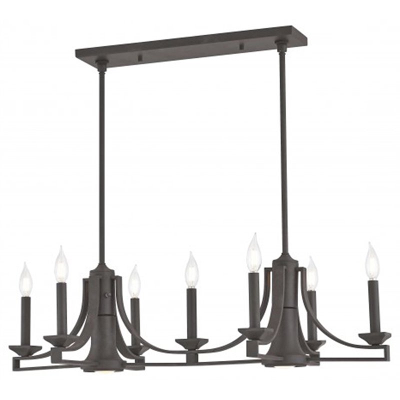 Beaumont Lane Contemporary 9 Light Linear Chandelier in Bronze