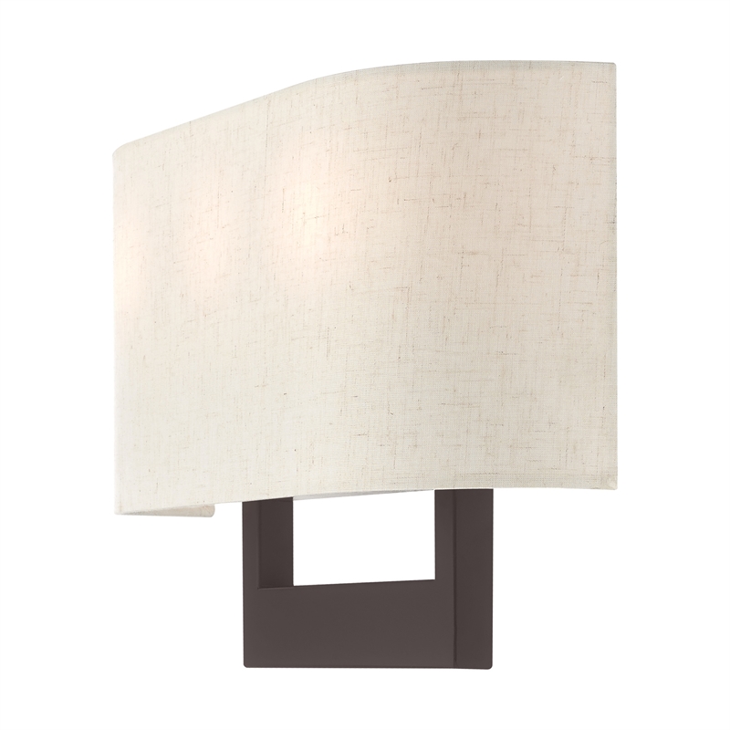 Beaumont Lane Contemporary 3-Light Metal & Fabric Wall Sconce in Bronze