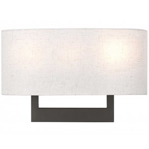 Beaumont Lane Contemporary 3-Light Metal & Fabric Wall Sconce in Bronze