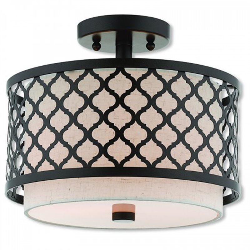 Beaumont Lane Contemporary 2 Light Semi Flush Mount in English Bronze