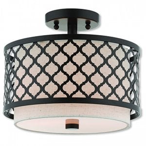 Beaumont Lane Contemporary 2 Light Semi Flush Mount in English Bronze