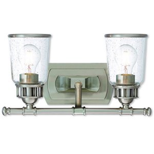 Beaumont Lane Contemporary 2 Light Bath Vanity Light in Nickel