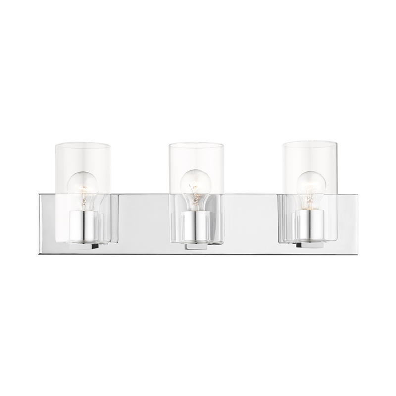 Beaumont Lane Contemporary 3-Light Metal Bath Vanity Lighting in Polished Chrome