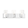 Beaumont Lane Contemporary 3-Light Metal Bath Vanity Lighting in Polished Chrome