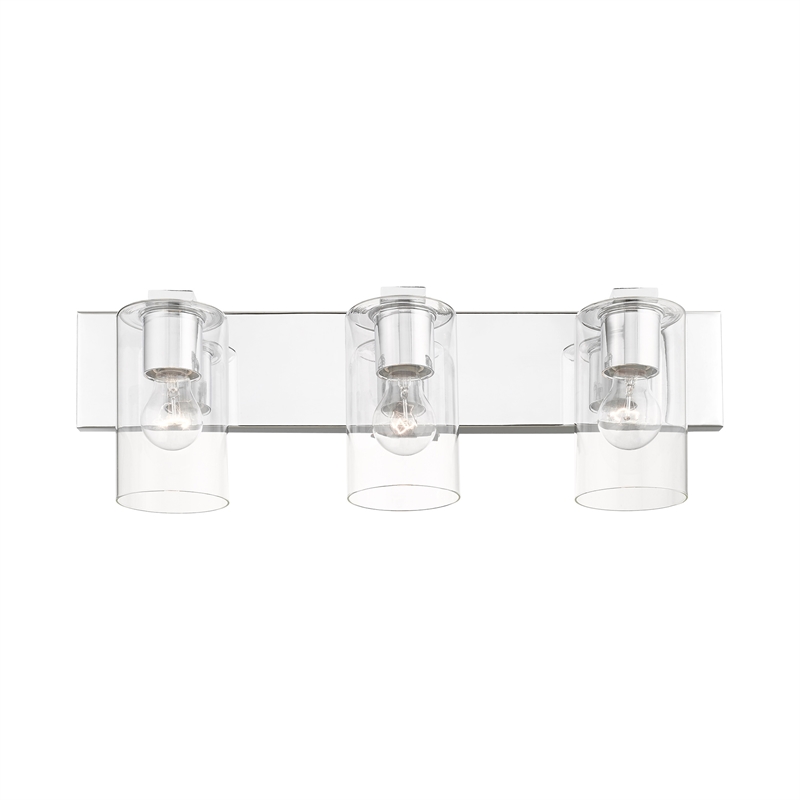 Beaumont Lane Contemporary 3-Light Metal Bath Vanity Lighting in Polished Chrome