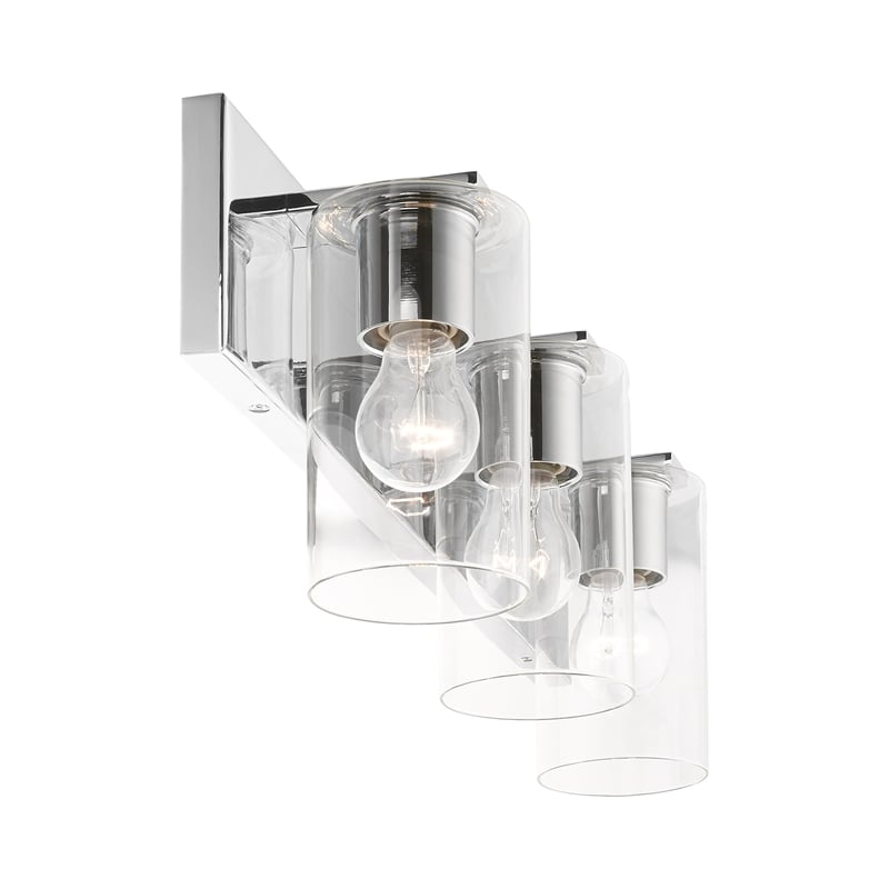 Beaumont Lane Contemporary 3-Light Metal Bath Vanity Lighting in Polished Chrome