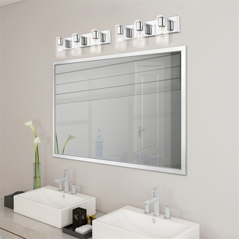 Beaumont Lane Contemporary 3-Light Metal Bath Vanity Lighting in Polished Chrome